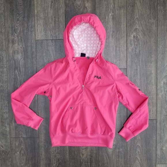 Fila Hot Pink Zip Up Hooded Jacket - small - Picture 4 of 7